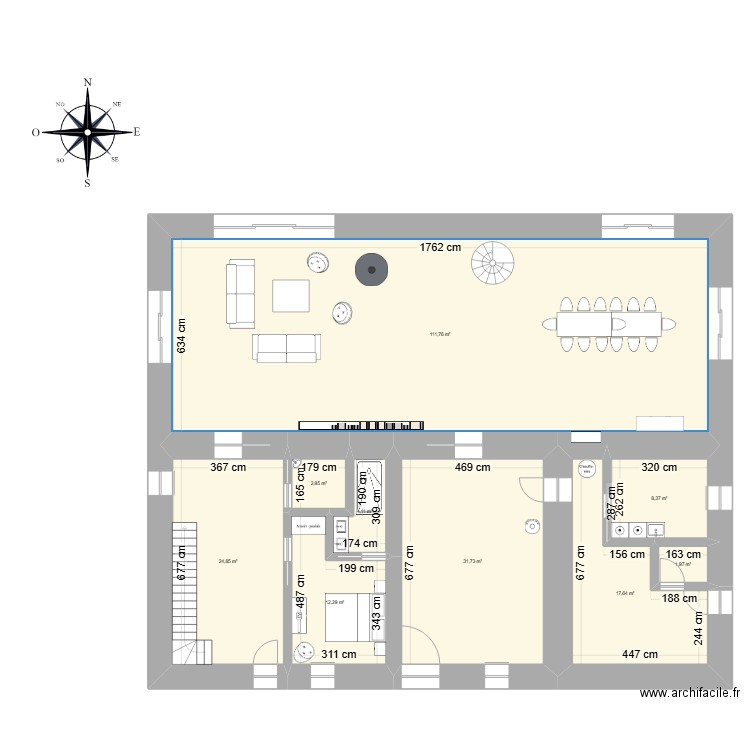 Maison du bonheur. Plan de 9 pièces et 216 m2