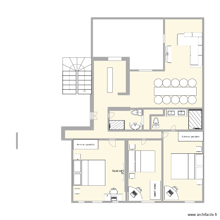 plan Maubeuge - mairie. Plan de 7 pièces et 71 m2