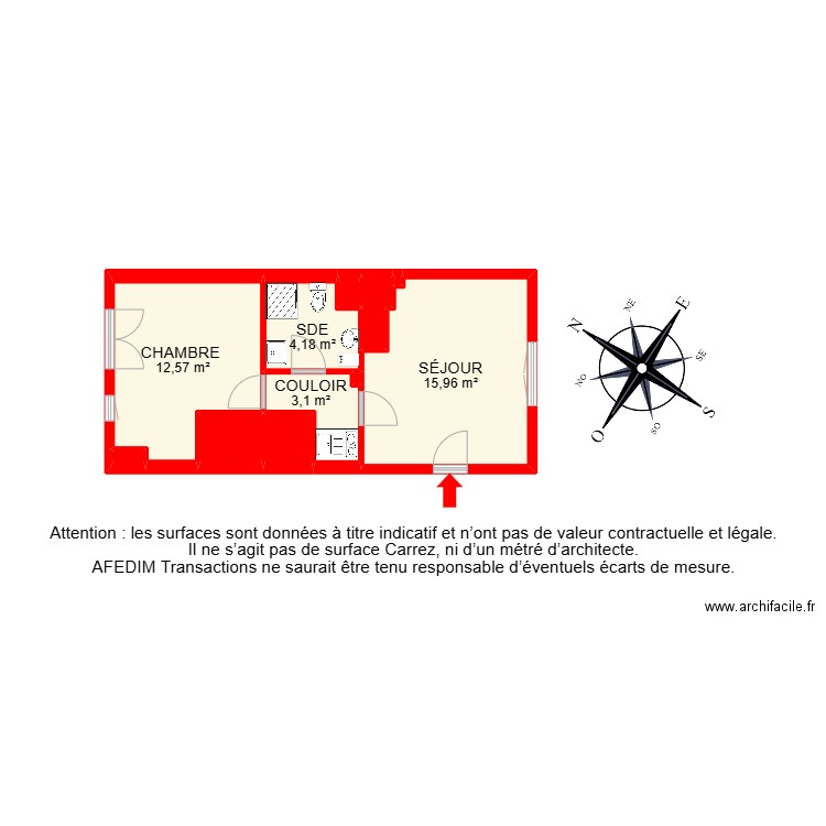 BI 24887 - RDC DROITE. Plan de 12 pièces et 40 m2