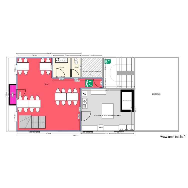 R+1 APRES TRAVAUX. Plan de 8 pièces et 130 m2