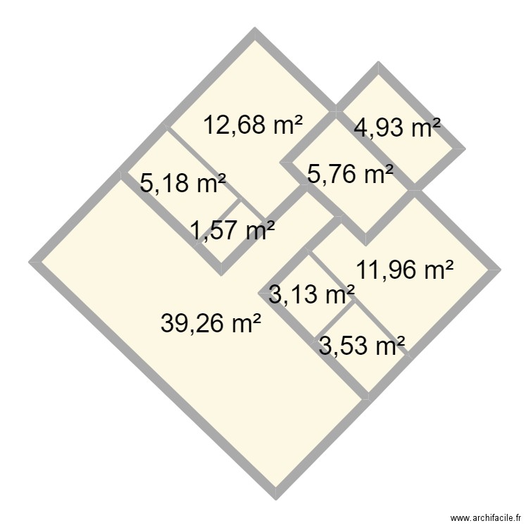 pref4435. Plan de 9 pièces et 88 m2