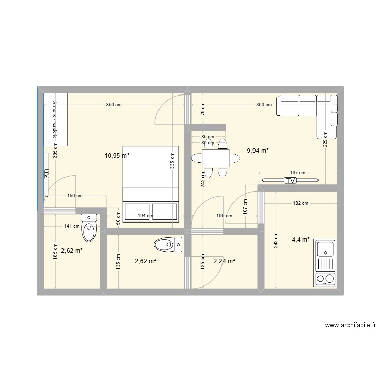 Maison_mille. Plan de 6 pièces et 33 m2