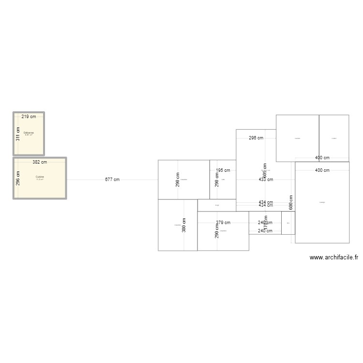 test. Plan de 2 pièces et 18 m2