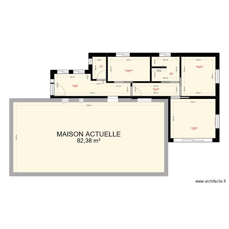 Agrandissement V2. Plan de 8 pièces et 139 m2