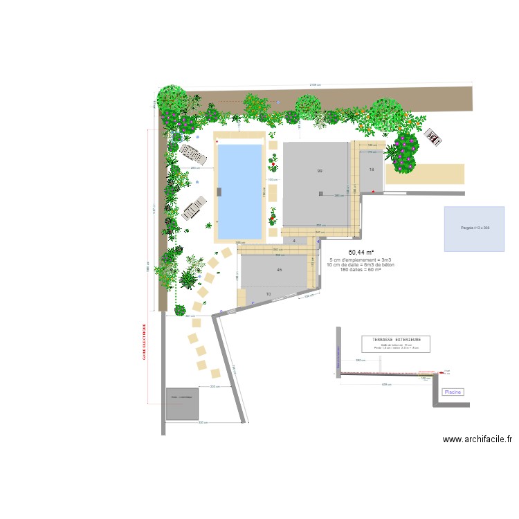 Dalle extérieure calpinage. Plan de 0 pièce et 0 m2