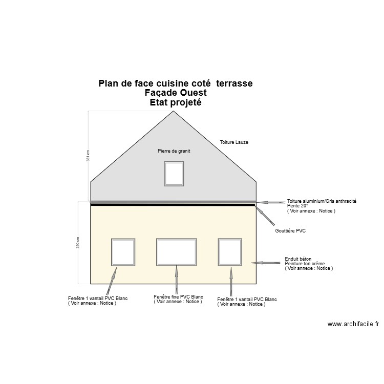 Plan en coupe implatation. Plan de 0 pièce et 0 m2