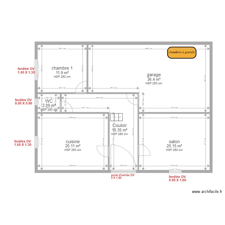 plan RDC VENEZIANI . Plan de 6 pièces et 106 m2