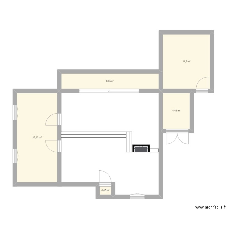 Maison. Plan de 5 pièces et 40 m2