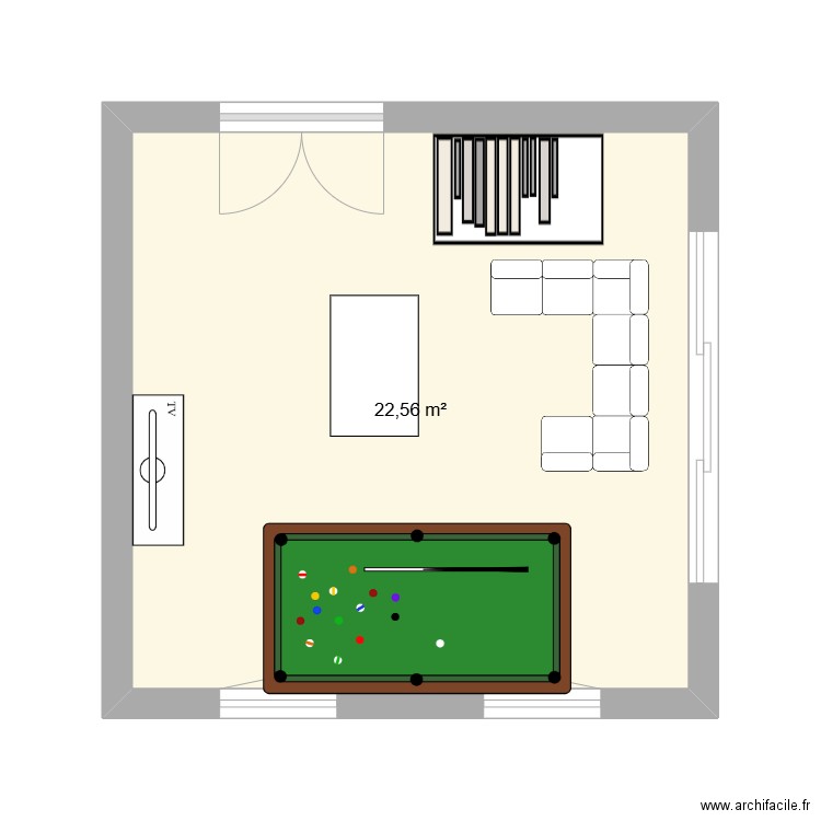 chaaplirnoe. Plan de 1 pièce et 23 m2