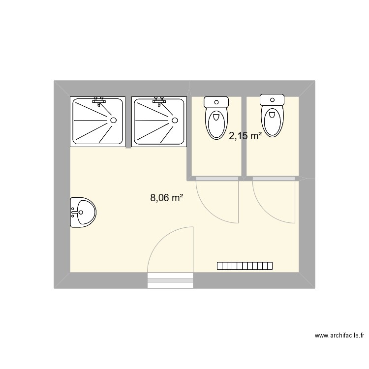 Genouillac. Plan de 2 pièces et 10 m2