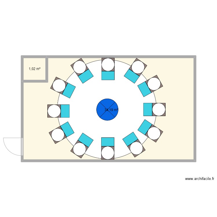 1m60quiz. Plan de 2 pièces et 35 m2