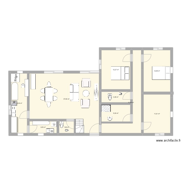 Ambohitrimanjaka. Plan de 10 pièces et 109 m2