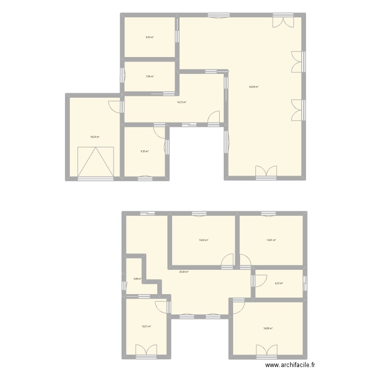 Lapa. Plan de 13 pièces et 216 m2