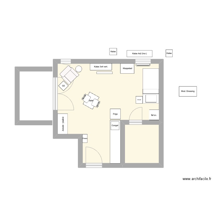 Sylvie 4. Plan de 2 pièces et 31 m2