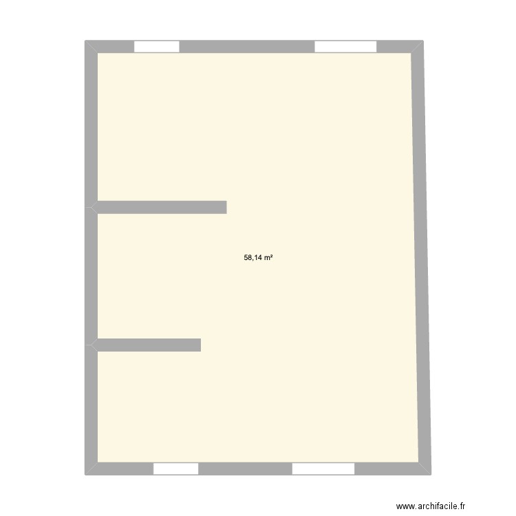 Ma maison. Plan de 1 pièce et 58 m2