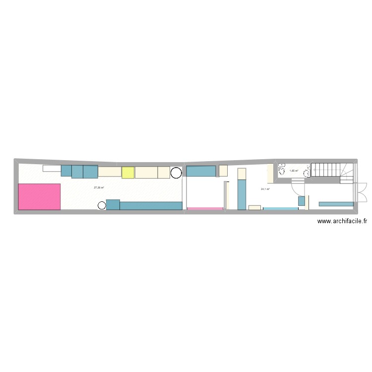 laboratoire plan. Plan de 3 pièces et 53 m2