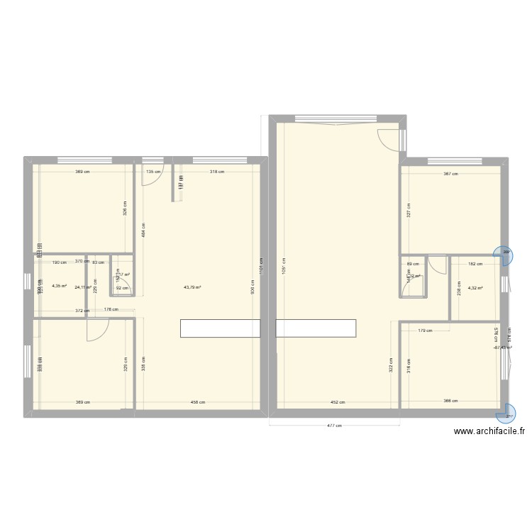 version1. Plan de 7 pièces et 80 m2