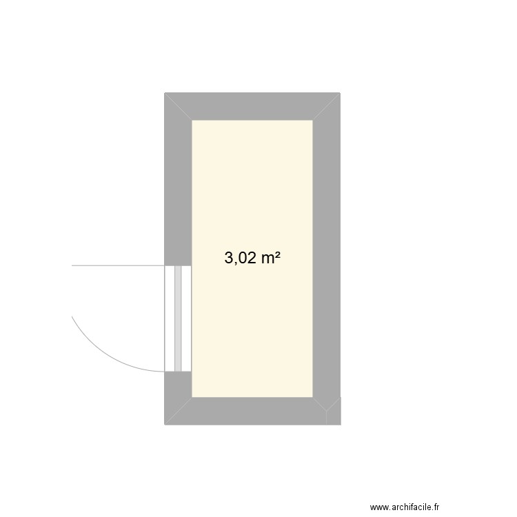 cabane. Plan de 1 pièce et 3 m2