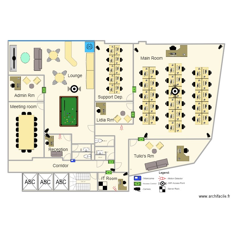 Dubai/ BRZ / Yana. Plan de 20 pièces et 408 m2