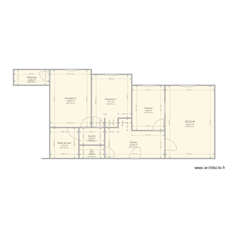 FONCIA EV A45. Plan de 9 pièces et 73 m2