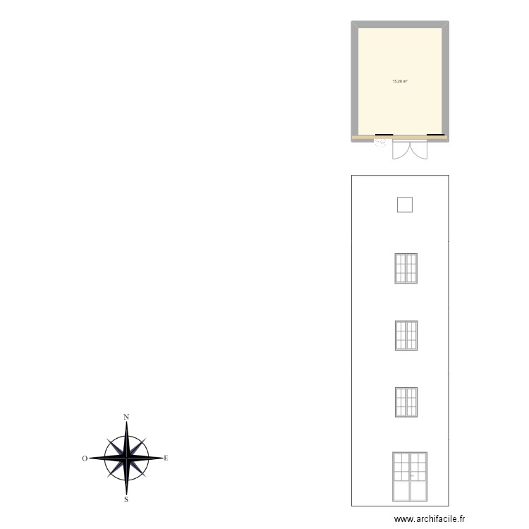 ILE ROUSSE. Plan de 5 pièces et 76 m2