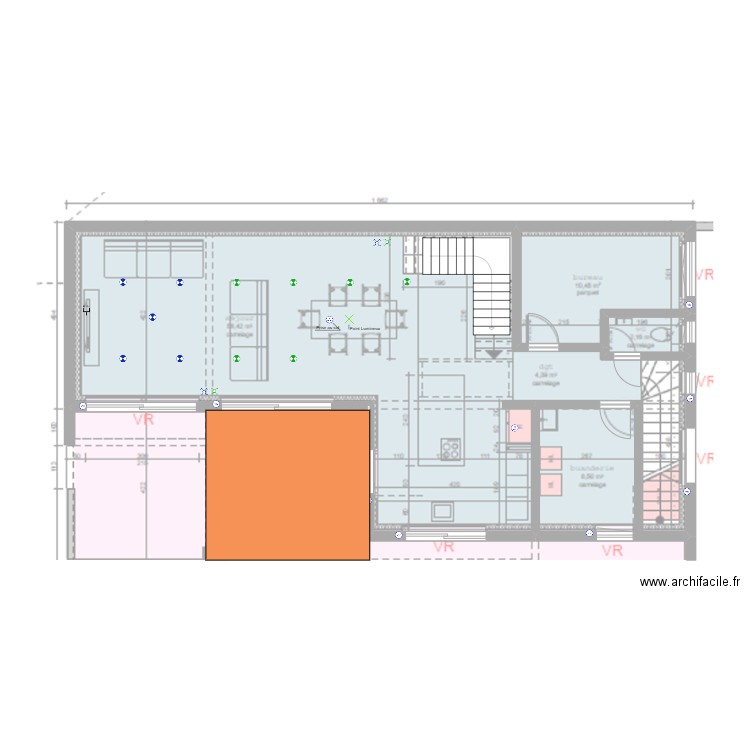 Nat. Plan de 3 pièces et 104 m2