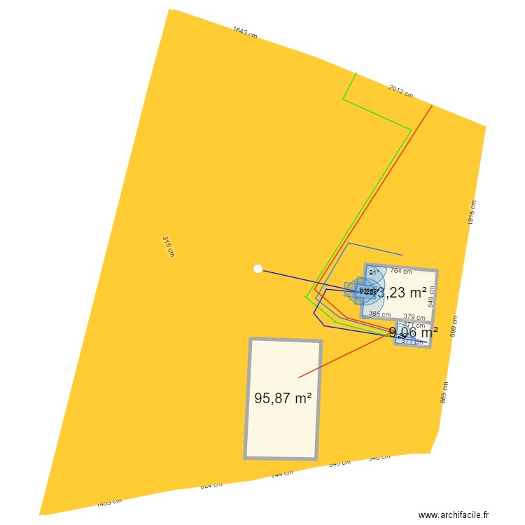 plan cadastre. Plan de 3 pièces et 148 m2