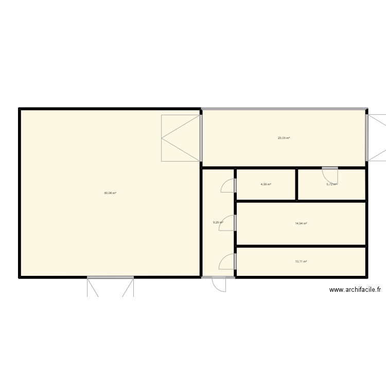 laverie. Plan de 7 pièces et 150 m2