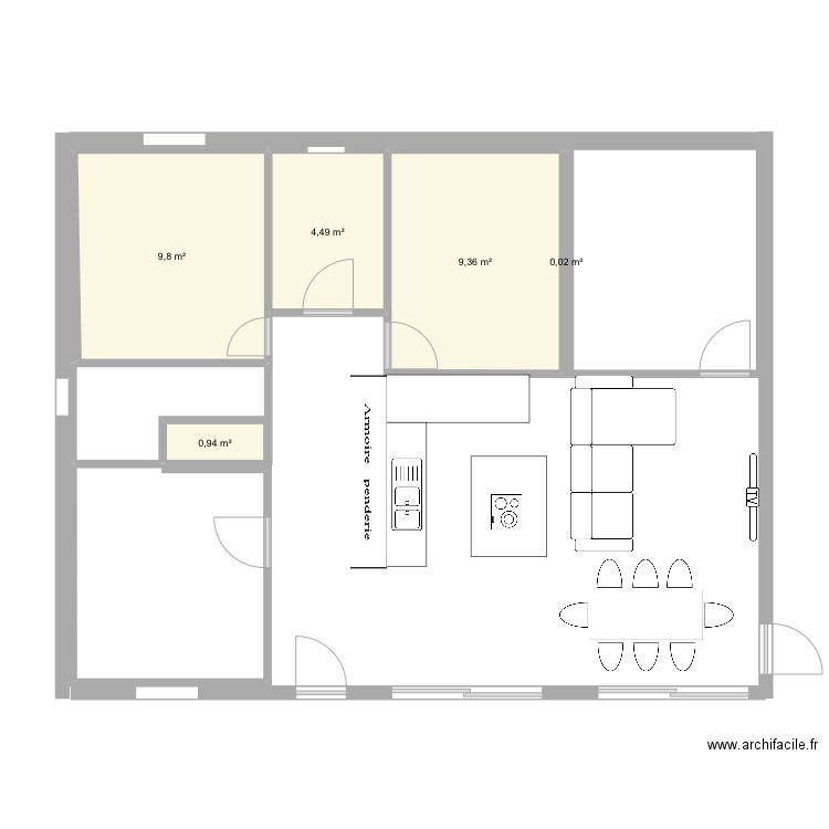 Mathieuwendie. Plan de 5 pièces et 25 m2