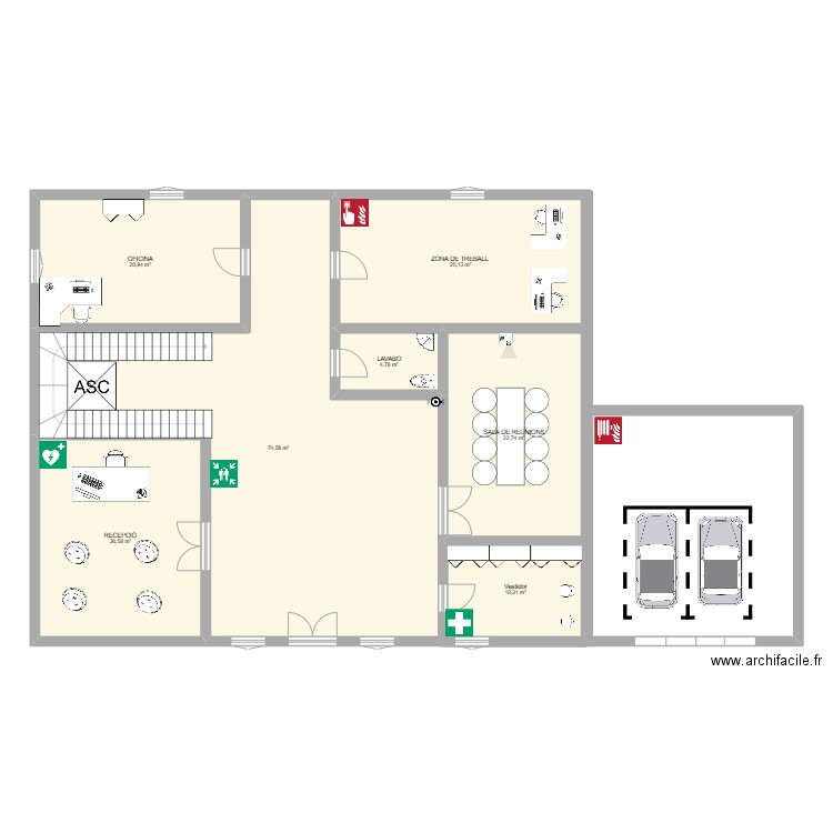 PLANTA 1. Plan de 7 pièces et 185 m2