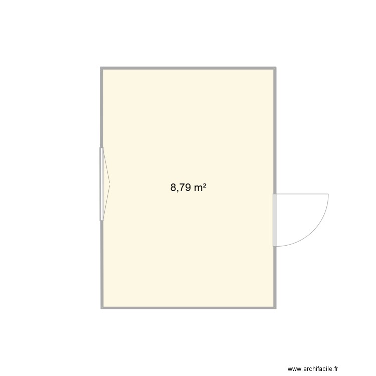 CHAMBRE GUS. Plan de 1 pièce et 9 m2