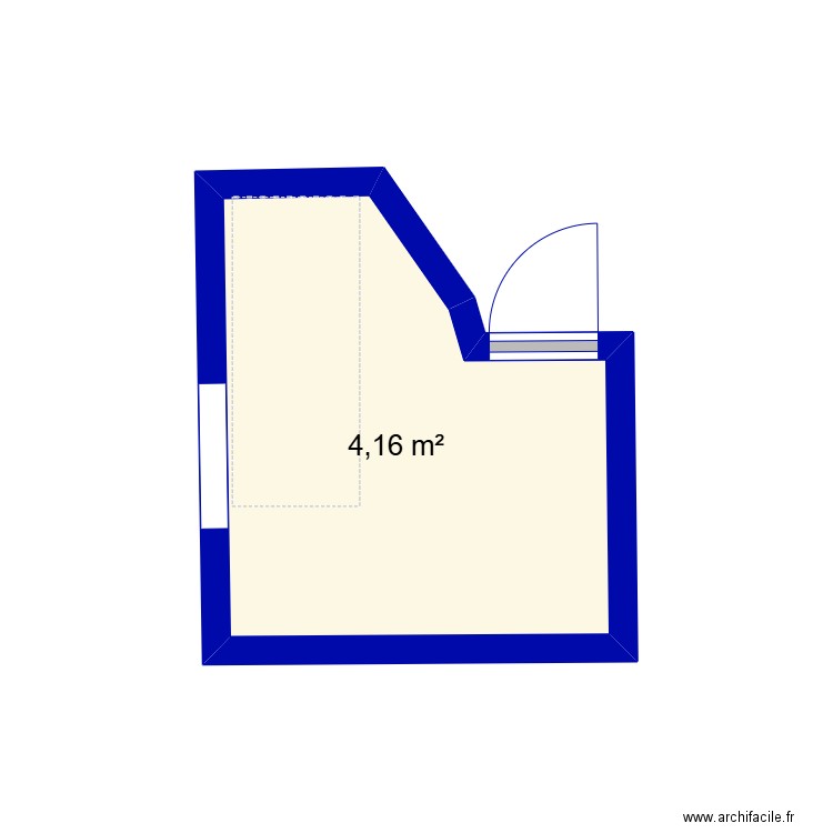 salle de bain etat actuel. Plan de 1 pièce et 4 m2