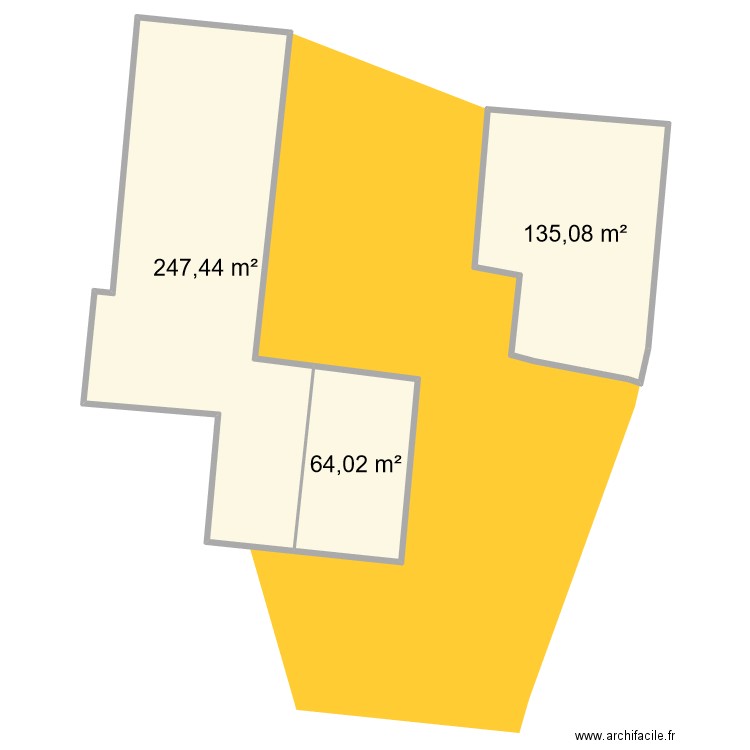 Cadastre. Plan de 3 pièces et 447 m2