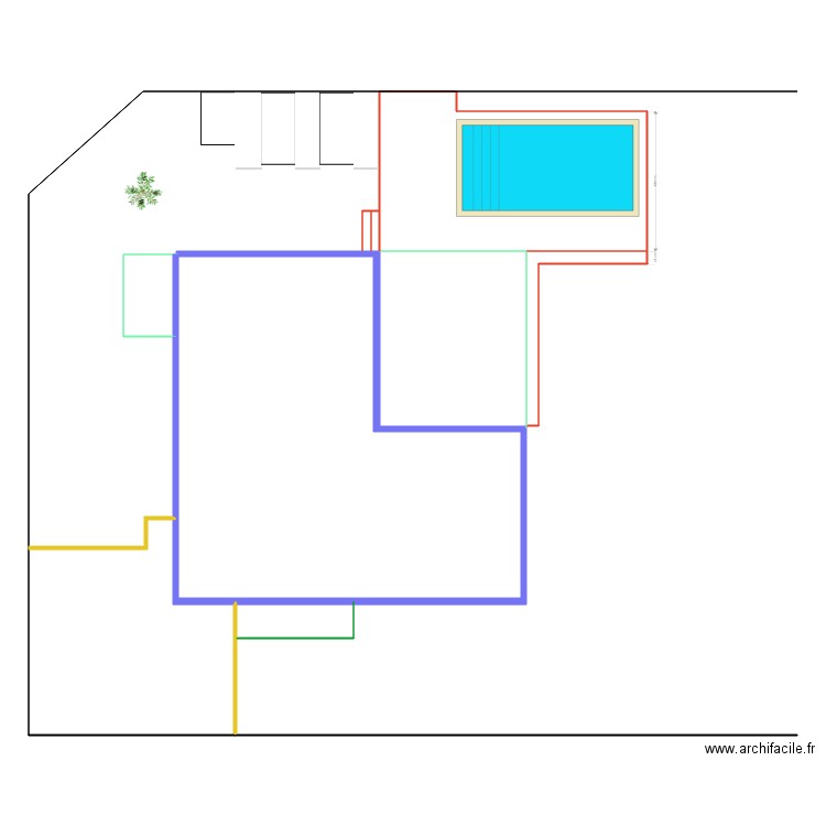 JARDIN. Plan de 5 pièces et 106 m2