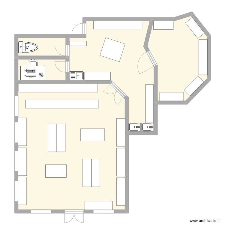 Claudel. Plan de 5 pièces et 135 m2