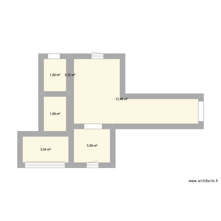 casa. Plan de 6 pièces et 23 m2