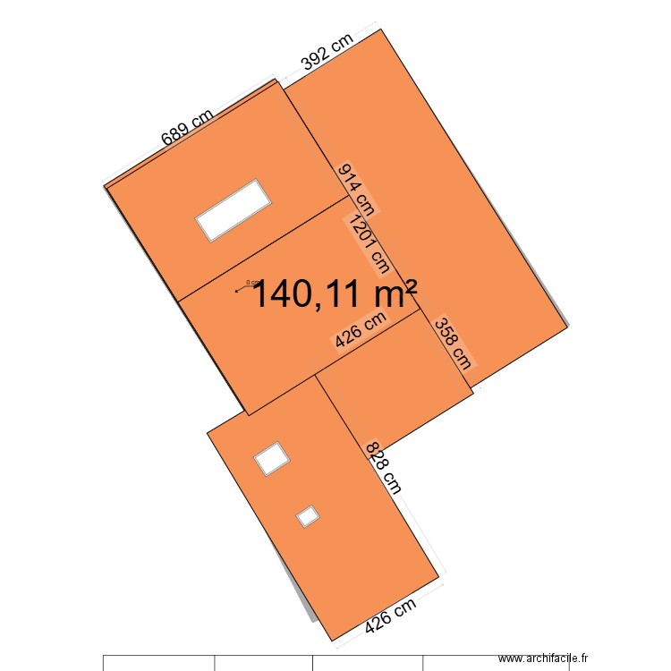 BOURGENAY. Plan de 1 pièce et 140 m2