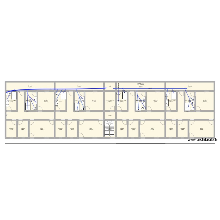 PLAN FMTRR PLOMBERIE. Plan de 36 pièces et 334 m2