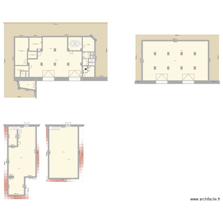 Service technique. Plan de 16 pièces et 288 m2