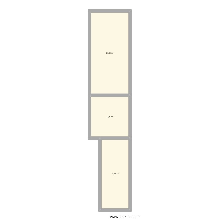 Rez. Plan de 3 pièces et 53 m2