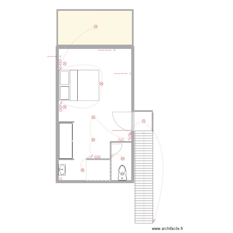 hosgor. Plan de 2 pièces et 124 m2