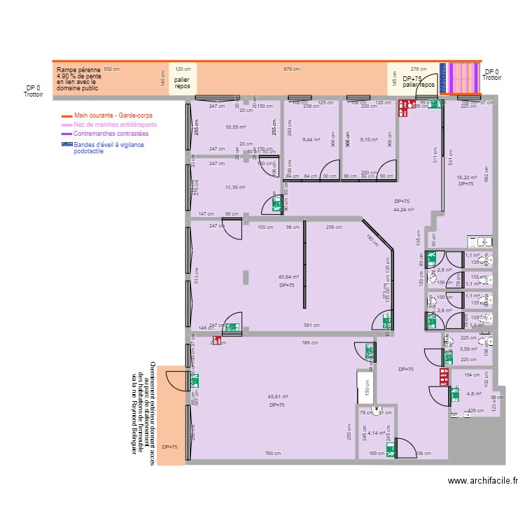 WIMOOV CHAMBÉRY AVANT AMÉNAGEMENTS. Plan de 23 pièces et 250 m2