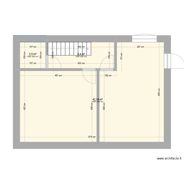 cou base 1. Plan de 3 pièces et 51 m2