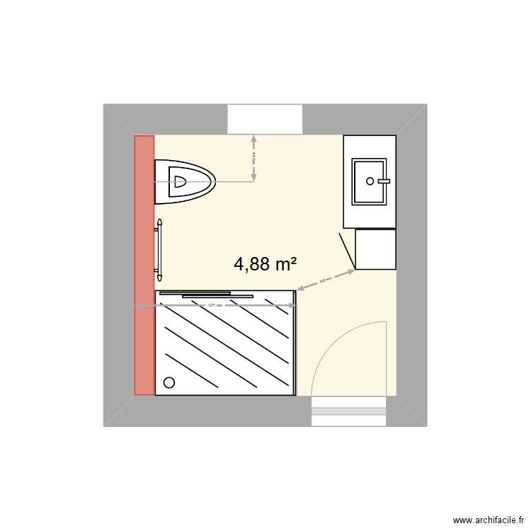 Streel. Plan de 1 pièce et 5 m2