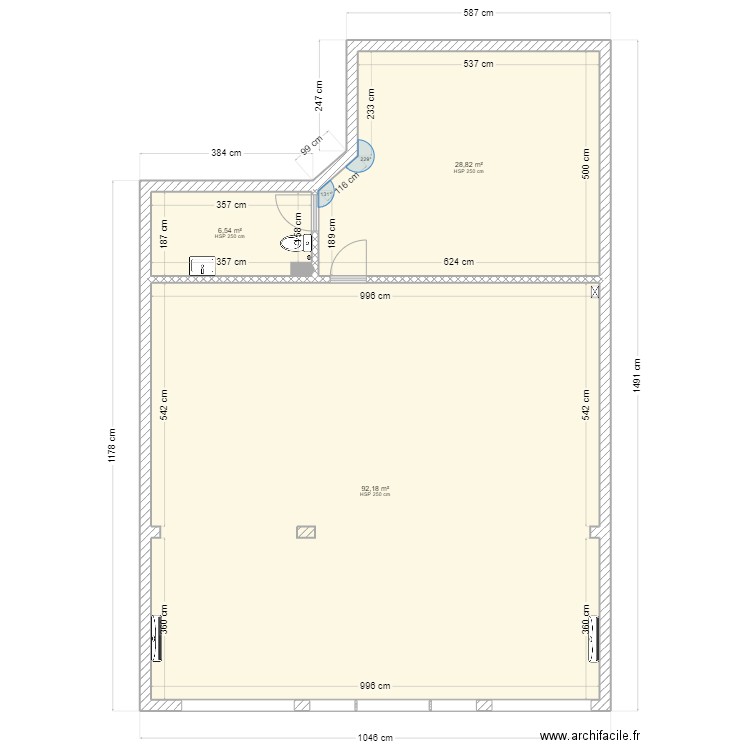 L3MT Initial. Plan de 3 pièces et 128 m2