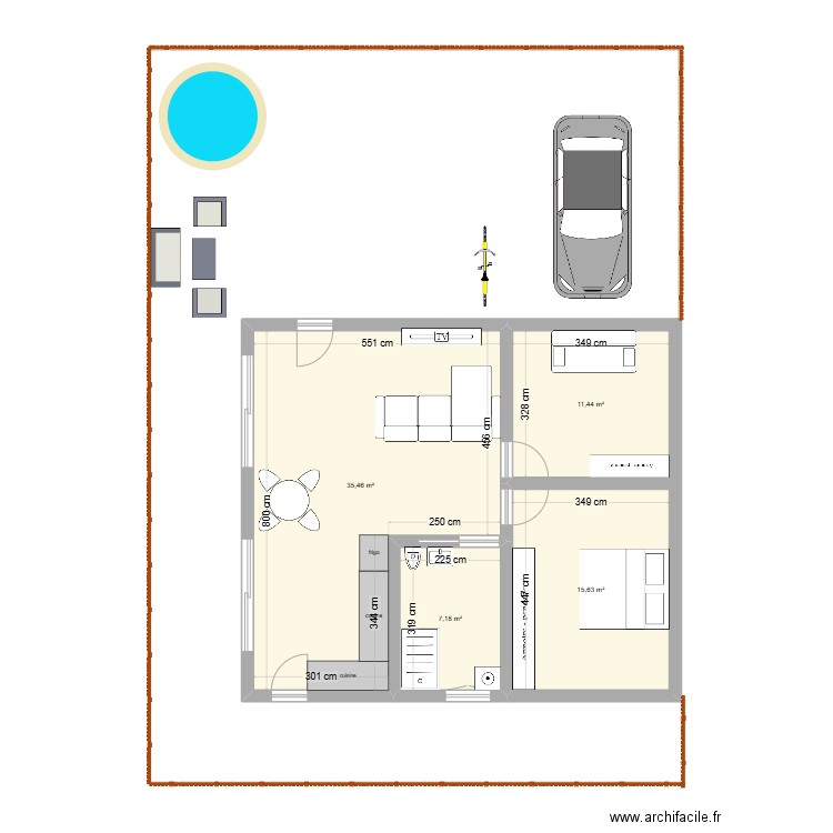 loc long terme. Plan de 4 pièces et 70 m2