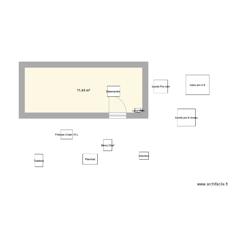 Plan basse Chico s . Plan de 1 pièce et 11 m2