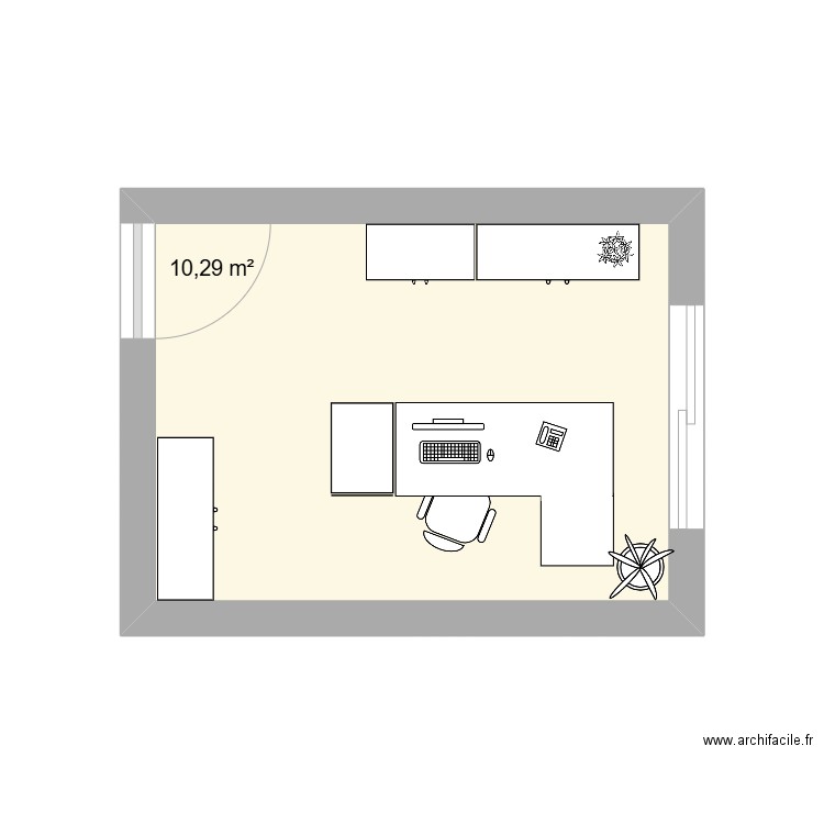 Bureau Myriam . Plan de 1 pièce et 10 m2