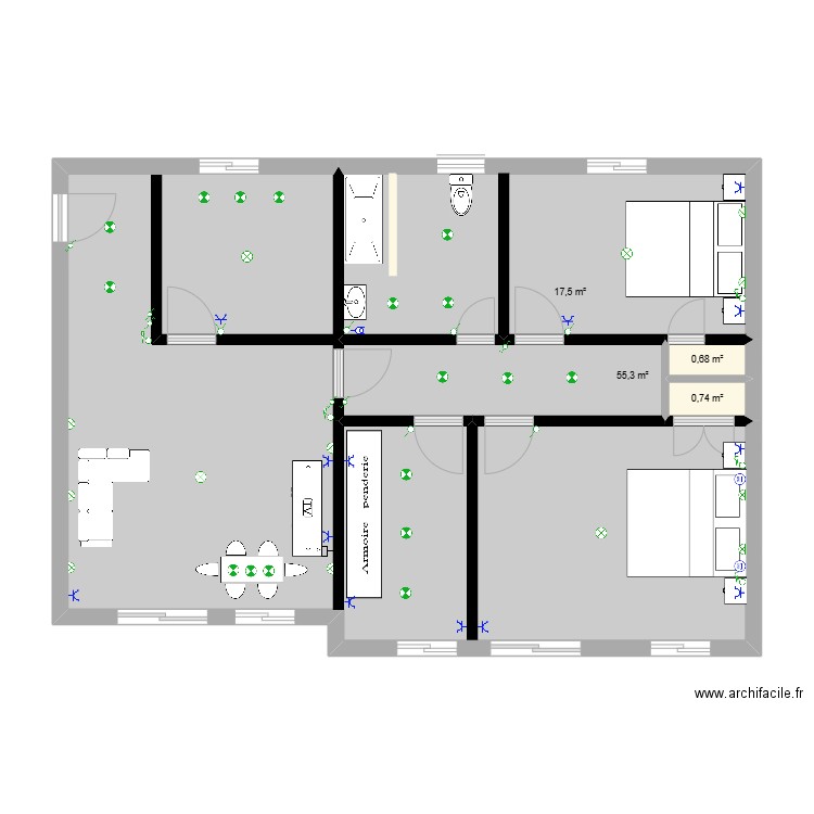 Plan Xeraco . Plan de 5 pièces et 81 m2