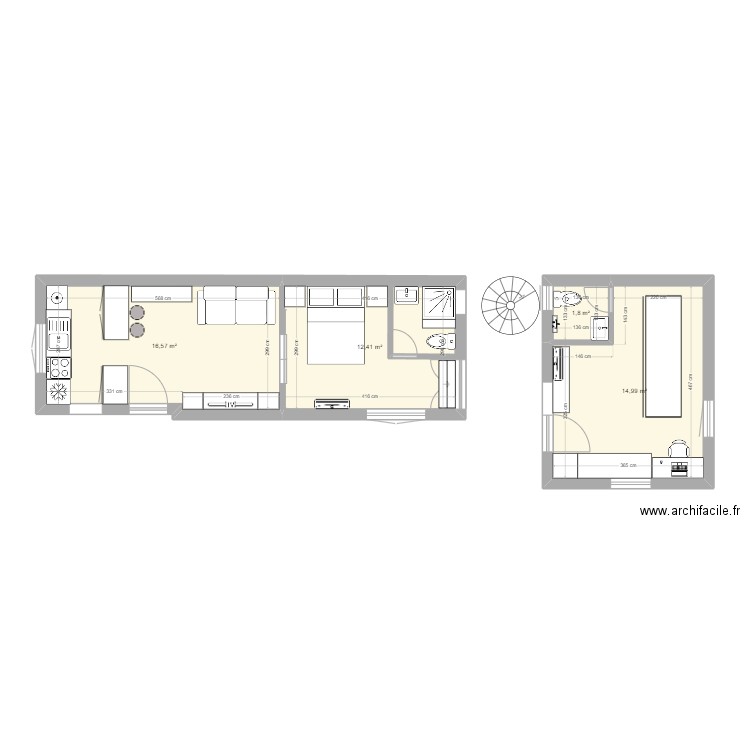 Ste-Thérèse v4. Plan de 4 pièces et 46 m2